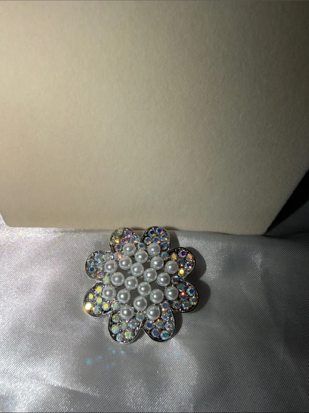 Pearl & Aurora Crystal Flower Brooch - Women Jewelry